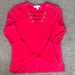 MICHAEL Michael Kors Red Long Sleeve Top